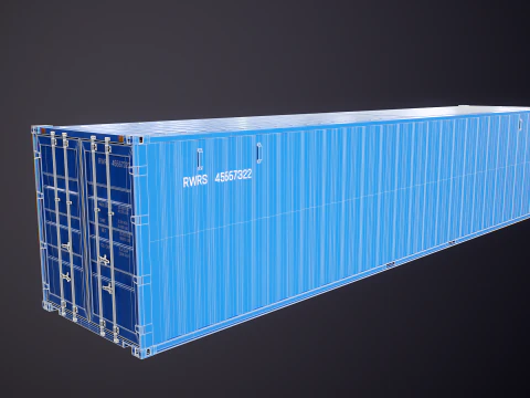 Container di spedizione intermodale lungo 40 piedi Modello 3D