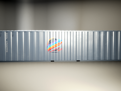 Cont&ecirc;iner de transporte intermodal cinza de 40 p&eacute;s de comprimento Modelo 3D