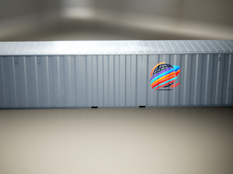 Cont&ecirc;iner de transporte intermodal cinza de 40 p&eacute;s de comprimento Modelo 3D