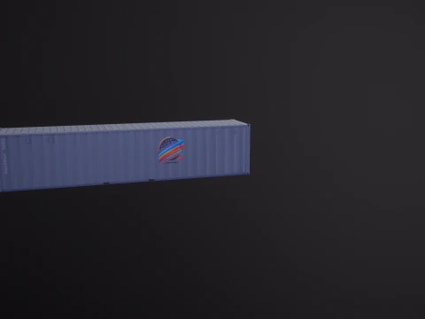 Container di spedizione intermodale grigio lungo 40 piedi Modello 3D
