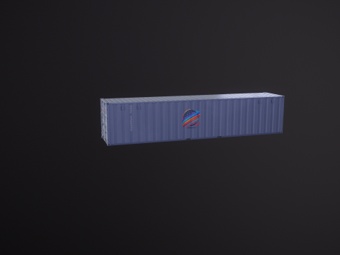Cont&ecirc;iner de transporte intermodal cinza de 40 p&eacute;s de comprimento Modelo 3D
