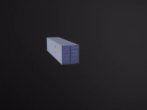 Container di spedizione intermodale grigio lungo 40 piedi Modello 3D