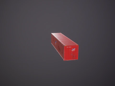 Container di spedizione intermodale rosso arrugginito lungo 40 piedi Modello 3D
