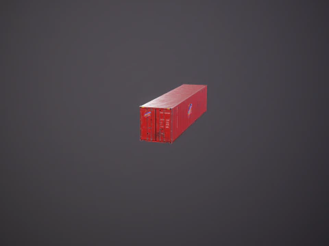Container di spedizione intermodale rosso arrugginito lungo 40 piedi Modello 3D