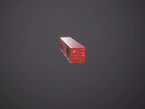 Container di spedizione intermodale rosso arrugginito lungo 40 piedi Modello 3D
