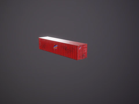 Container di spedizione intermodale rosso arrugginito lungo 40 piedi Modello 3D