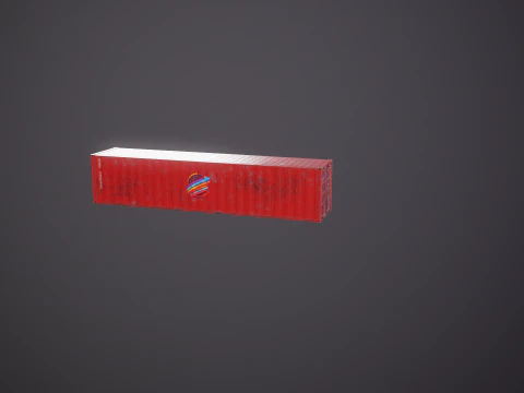 Container di spedizione intermodale rosso arrugginito lungo 40 piedi Modello 3D