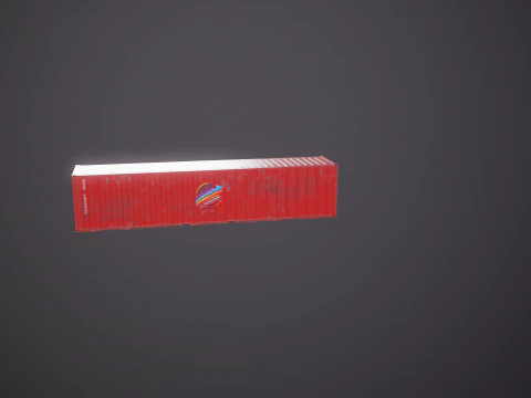 Container di spedizione intermodale rosso arrugginito lungo 40 piedi Modello 3D