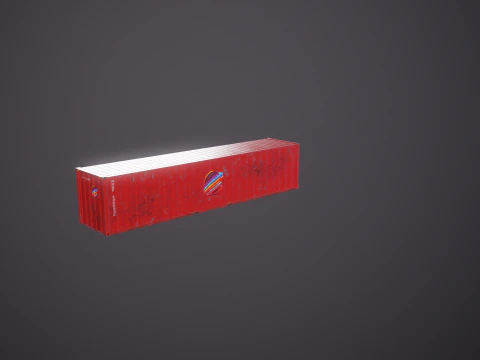 Container di spedizione intermodale rosso arrugginito lungo 40 piedi Modello 3D