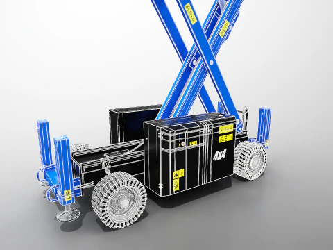 Genie GS-3369 RT Makaslı Kaldırma - Oyuna Hazır PBR - 3 LOD 3D Model
