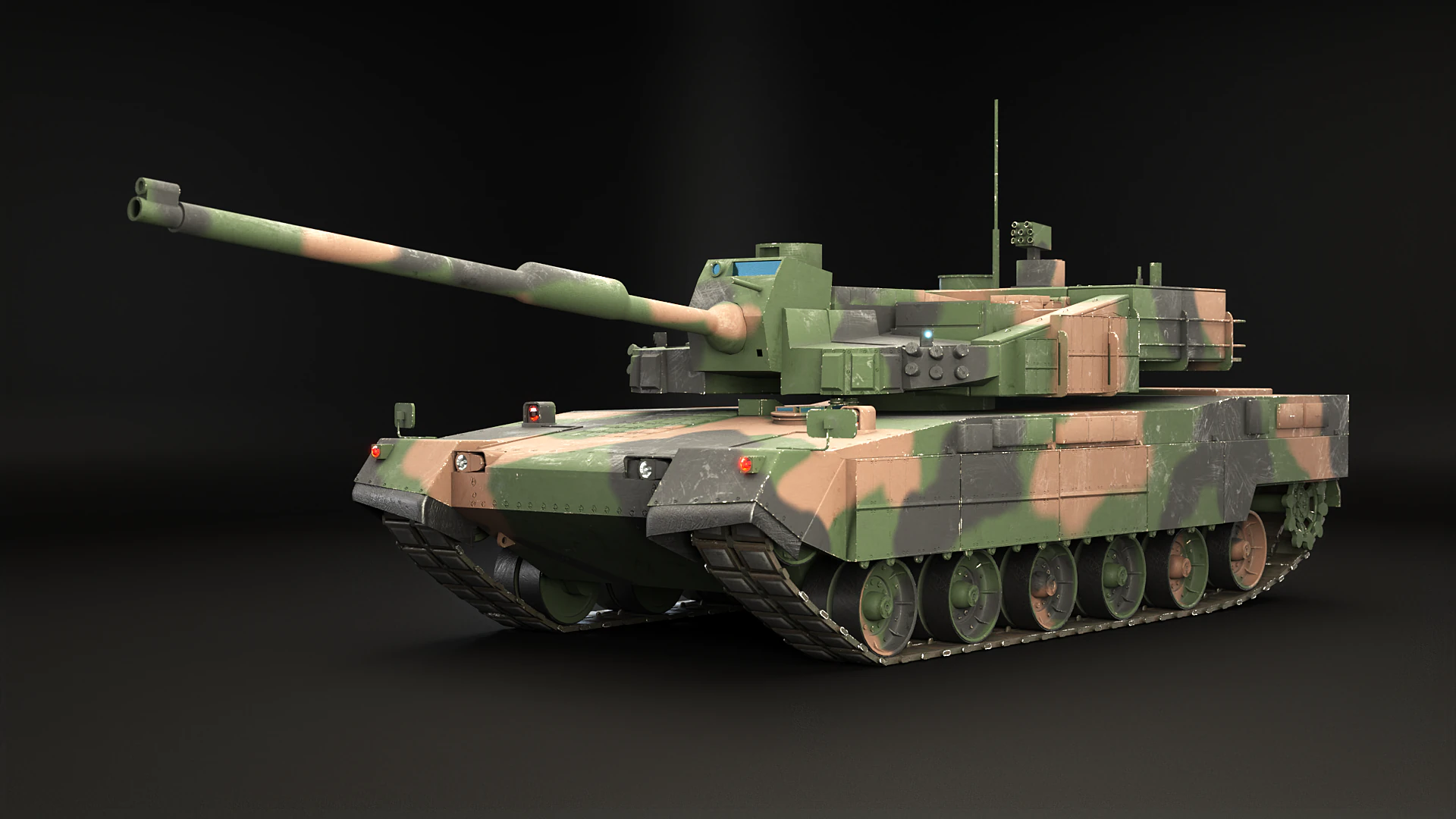K2 Black Panther Main Battle Tank 3D Model .c4d .max .obj .3ds .fbx .stl .blend 