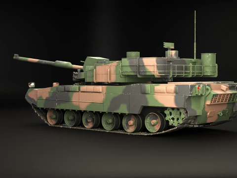 K2 Black Panther Main Battle Tank 3D Model