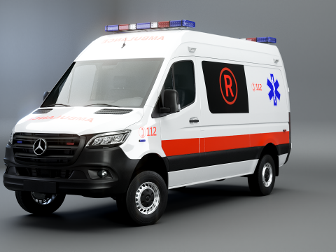 Mercedes Sprinter 4x4 Witte Ambulance 3D Model