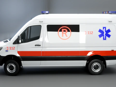 Mercedes Sprinter 4x4 White Ambulance 3D Model