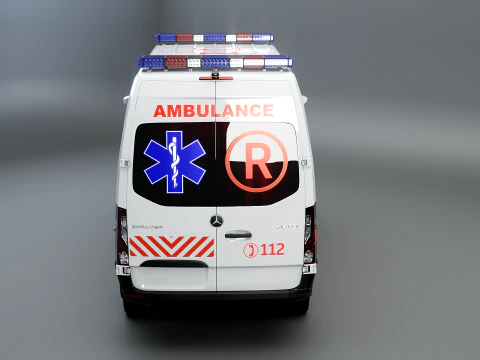Mercedes Sprinter 4x4 White Ambulance 3D Model