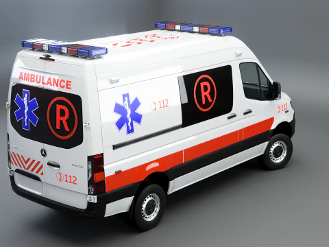 Mercedes Sprinter 4x4 White Ambulance 3D Model