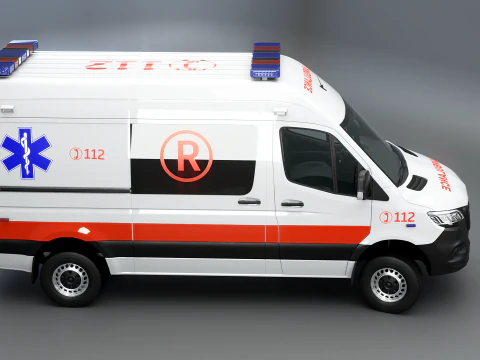 Mercedes Sprinter 4x4 White Ambulance 3D Model