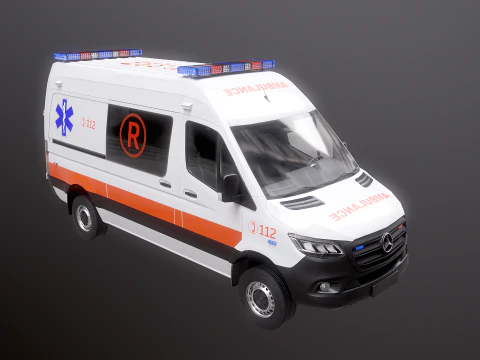 Mercedes Sprinter 4x4 White Ambulance 3D Model