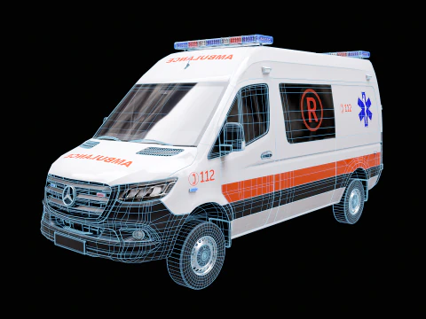 Mercedes Sprinter 4x4 White Ambulance 3D Model