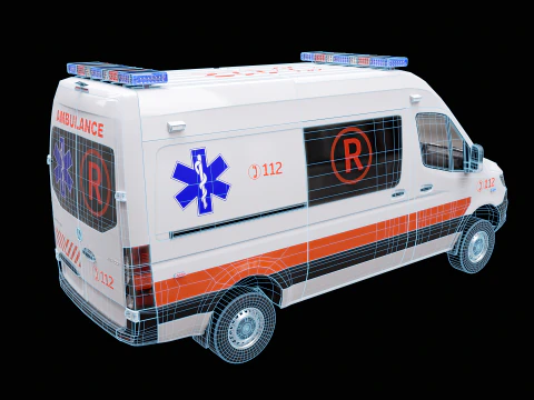 Mercedes Sprinter 4x4 White Ambulance 3D Model