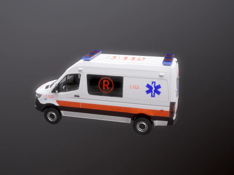 Mercedes Sprinter 4x4 White Ambulance 3D Model