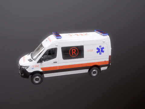 Mercedes Sprinter 4x4 White Ambulance 3D Model