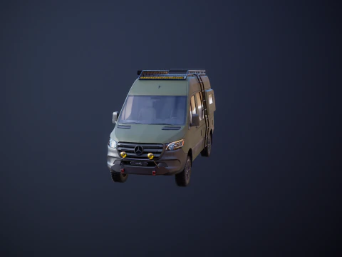 Mercedes Sprinter 4x4 Overland Camper Verde Militare Modello 3D
