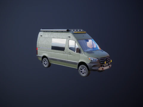 Mercedes Sprinter 4x4 Overland Camper Verde Militare Modello 3D