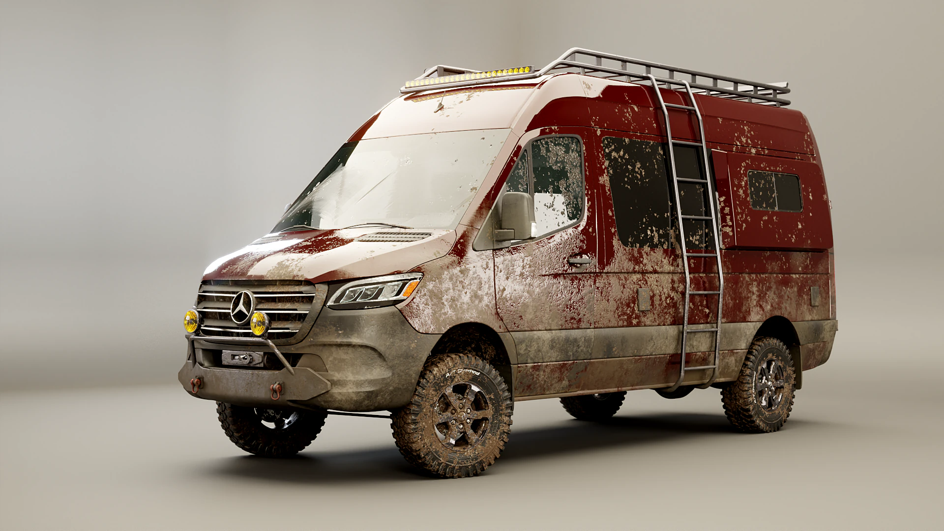 Mercedes Sprinter 4x4 Overlan Camper Dirt and Mud 3D Model .c4d .max .obj .3ds .fbx .stl .blend 