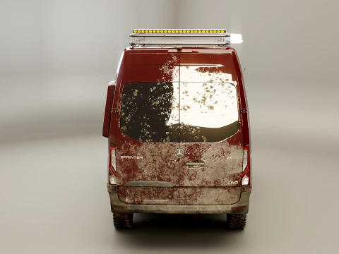 Mercedes Sprinter 4x4 Overlan Camper Dirt and Mud 3D Model