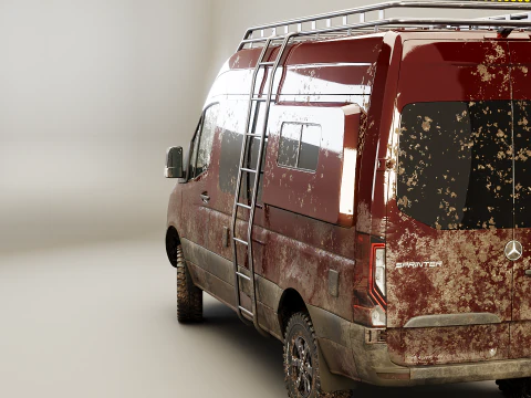 Mercedes Sprinter 4x4 Overlan Camper Dirt and Mud 3D Model