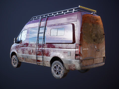 Mercedes Sprinter 4x4 Overlan Camper Dirt and Mud 3D Model