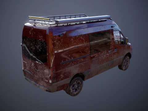 Mercedes Sprinter 4x4 Overlan Camper Dirt and Mud 3D Model