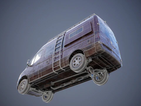 Mercedes Sprinter 4x4 Overlan Camper Dirt and Mud 3D Model
