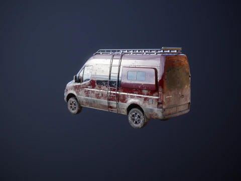 Mercedes Sprinter 4x4 Overlan Camper Dirt and Mud 3D Model