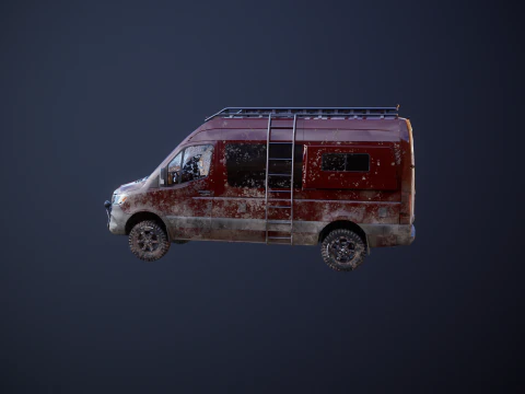 Mercedes Sprinter 4x4 Overlan Camper Dirt and Mud 3D Model
