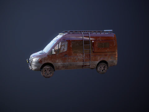 Mercedes Sprinter 4x4 Overlan Camper Dirt and Mud 3D Model