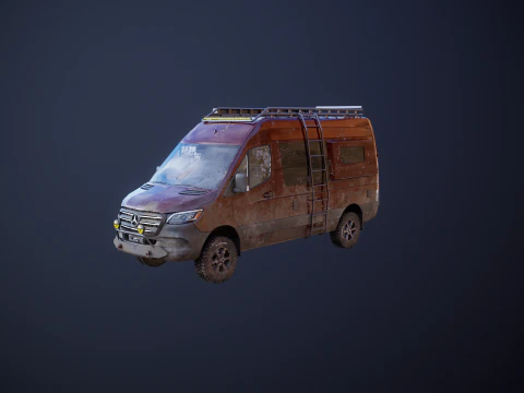 Mercedes Sprinter 4x4 Overlan Camper Dirt and Mud 3D Model