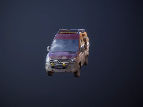 Mercedes Sprinter 4x4 Overlan Camper Dirt and Mud 3D Model