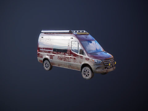 Mercedes Sprinter 4x4 Overlan Camper Dirt and Mud 3D Model