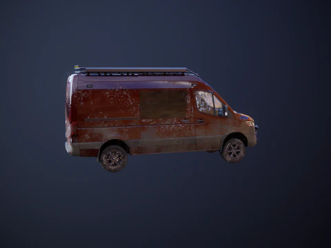 Mercedes Sprinter 4x4 Overlan Camper Dirt and Mud 3D Model