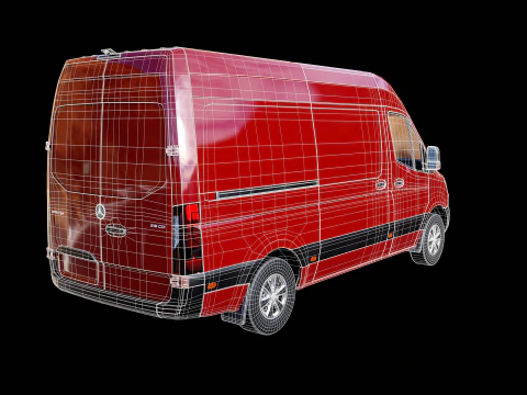 Mercedes Sprinter Tetto Alto Modello 3D
