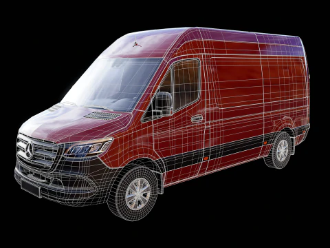 Mercedes Sprinter Tetto Alto Modello 3D