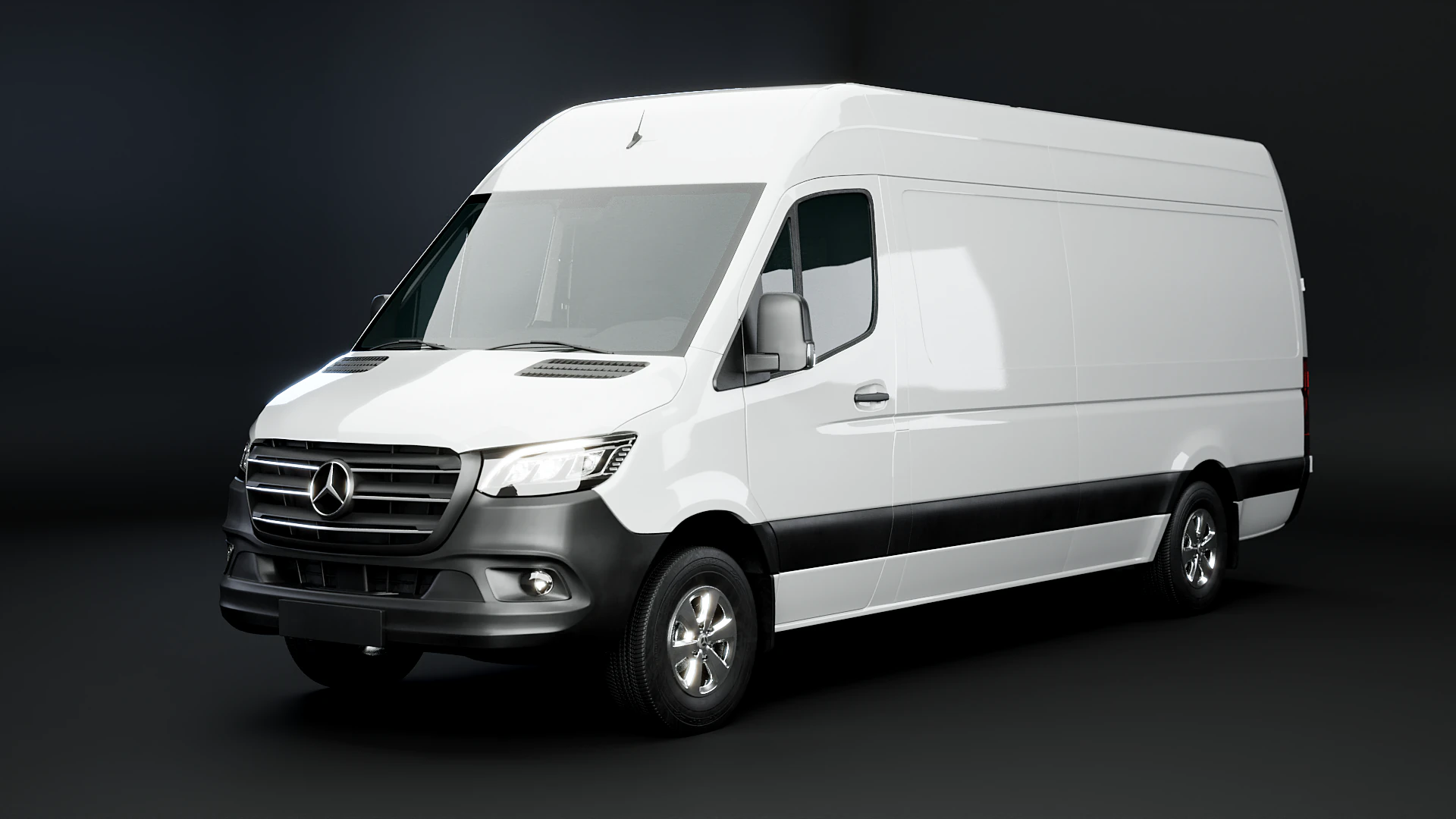 Mercedes Sprinter High Roof Long 3D Model .c4d .max .obj .3ds .fbx .stl .blend 