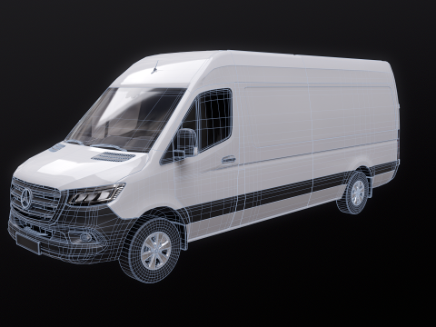 Mercedes Sprinter Tetto Alto Lungo Modello 3D
