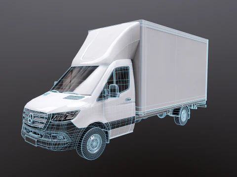 Mercedes Sprinter Tail Lift Box Van 3D Model