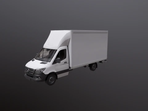 Mercedes Sprinter Tail Lift Box Van 3D Model