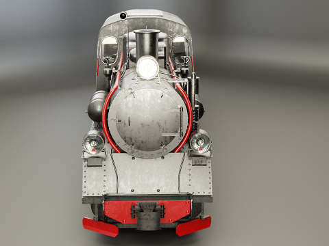 Locomotiva a vapore nera a scartamento ridotto Modello 3D