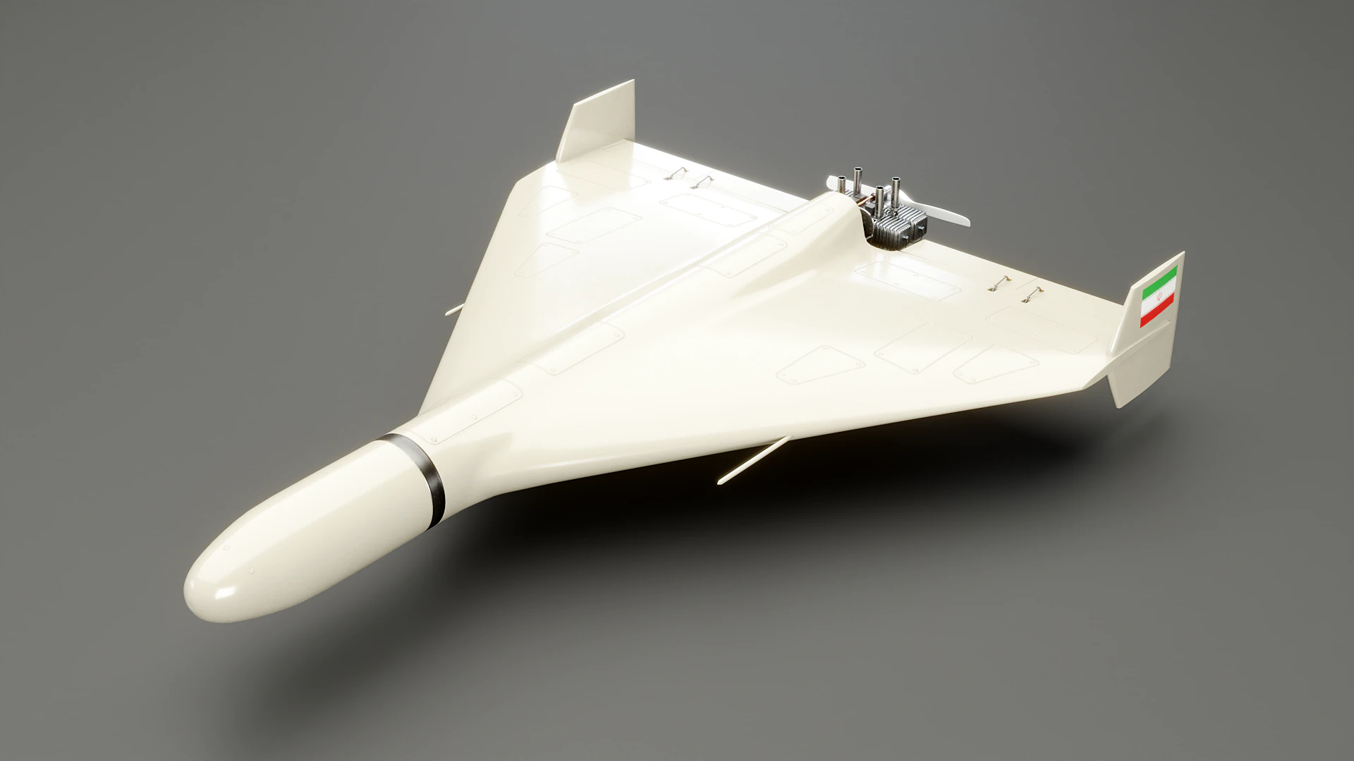 Shahed 136 Iran UAV Drone 3D Model .c4d .max .obj .3ds .fbx .stl .blend 