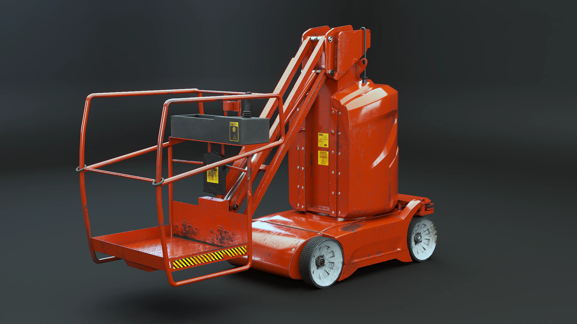 Used Electric Warehouse Boom Lift 3D Model .c4d .max .obj .3ds .fbx .stl .blend 